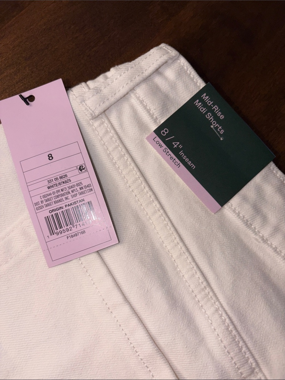 Wild Fable White Women's Low Stretch Denim Mid Rise Shorts NWT Size 8 - Picture 4 of 9